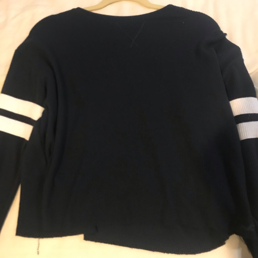 Hollister Navy blue waffle long sleeve